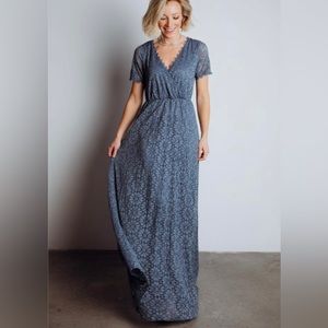 Baltic Born - Venice Lace Maxi Dress | Slate Blue